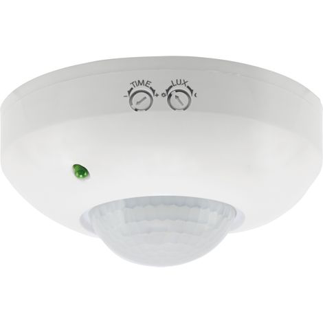 Sensor de movimiento 1200W 230V 360 grados 6m blanco agente PIR Ideus 03697 (1/2)