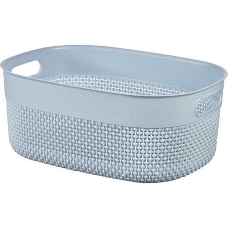 Cesta De Alambre M Piedra Azul Cm38X29X15H