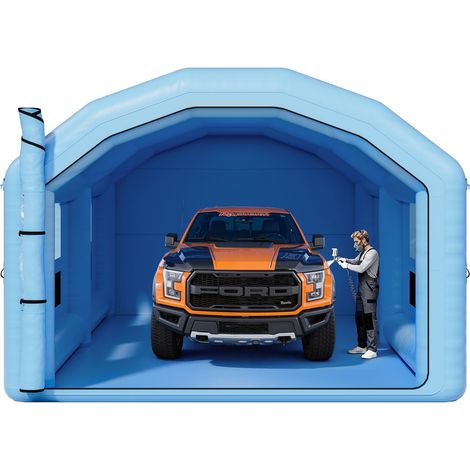 Cabine de peinture gonflable 10 x 6 x 4 m avec 2 ventilateurs 950W et 1100W, système de filtration d'air, toit arrondi, pour voiture, camion, meubles et tôle automobile (1/5)