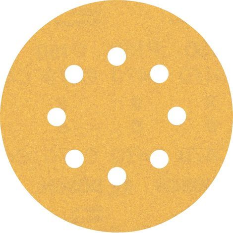 Bosch 50x Feuilles abrasives EXPERT C470 à 8 trous (pour Peinture sur bois, Bois dur, Ø 125 mm, Grain 150, Professional Accessoire Ponceuse excentrique, Ponceuse excentrique) (1/5)