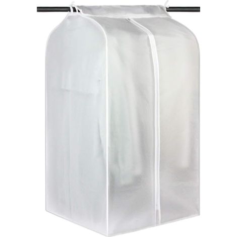 Housse de protection anti-poussière pour vêtements - avec scratch et fermeture éclair - Translucide - Grande taille 60 x 50 x 120 cm (1/5)