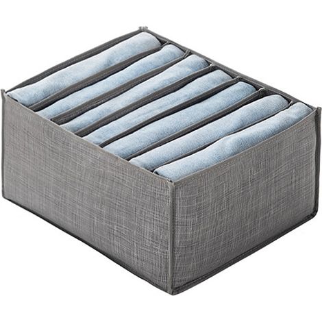 Schubladenorganizer aus Vliesstoff für Kleidung mit 7 oder 9 Fächern - Zur Aufbewahrung von Socken, Unterwäsche, Jeans und T-Shirts (Abmessungen: S 35×17×12cm / M 35×24×17cm / L 44×25×20cm) (1/5)