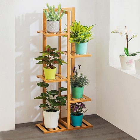 Support pour Plantes Etagère Plantes Intérieur Supports de Pots Porte Plante à 5 Niveaux Escalier pour Plantes Banc à Fleurs en Bois 45 x 22 x 103 cm (1/5)