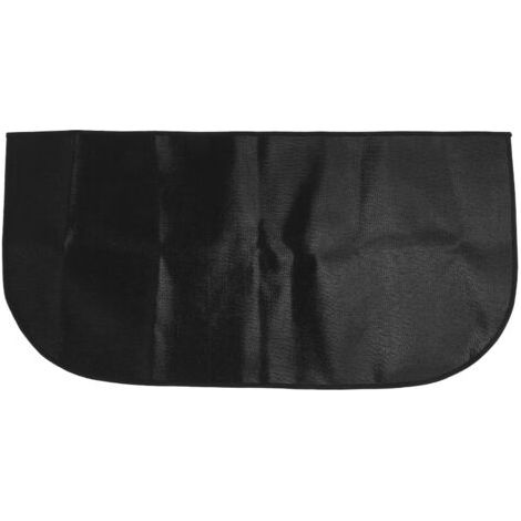 Tapis de cheminée ignifugé, résistant au feu, pour poêle à bois et cheminée d'intérieur/extérieur. Ce tapis fin protège les sols et tapis des étincelles et des braises. Noir. (1/5)