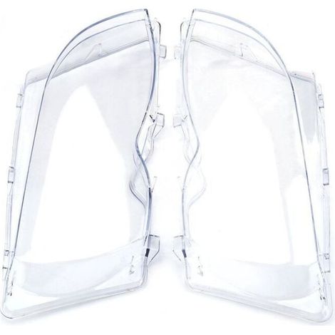 Lot de 2 verres transparents pour phares de voiture E46 2002-2005 – Remplacement direct lentilles fanées – Matériau PC clair - 63126924044