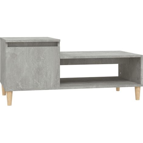 Tavolino da caffè in stile industriale minimalista 100 x 50 x 45 cm in legno ingegnerizzato grigio DEC039232