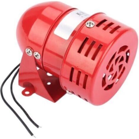 Pair Sirène d'alarme extérieure, 220 V, 120 dB, mini-sirène filaire MS-190, alarme moteur industrielle, alarme moteur rouge, sirène à tonalité continue pour usines, zones résidentielles et rues commer