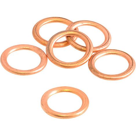 Ablaufdichtungen x 6 Rmf, Abmessungen 12 x 18 x 2 mm