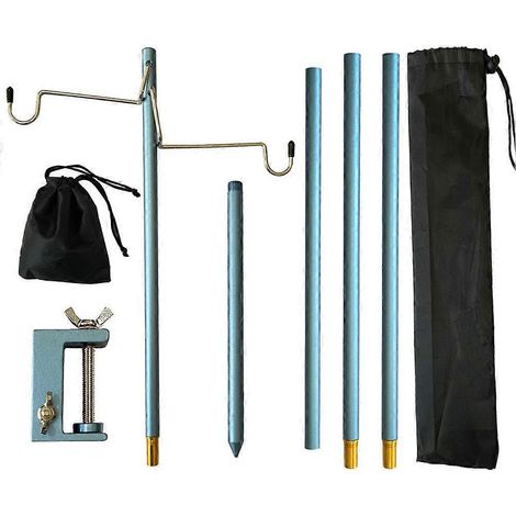 Support de lanterne d'extérieur, poteau de lampe de camping, support en alliage d'aluminium, support de lampe portable pour la randonnée, les voyages et les pique-niques.