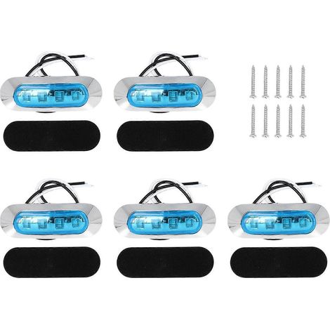 Lot de 5 feux de position à LED étanches IP67, clignotants latéraux ultra-lumineux pour véhicules et bateaux DC10‑