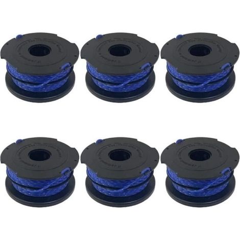 (6 Stück) Spulen für Black & Decker GL652, GL653 und GL65 Freischneider – 6er-Pack – Schwarz