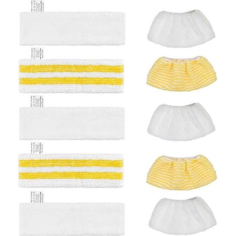 Housses de balai en microfibre pour nettoyeur vapeur Kärcher SC1, SC2, SC3, SC4, SC5 - Kit de chiffons en microfibre (1/5)