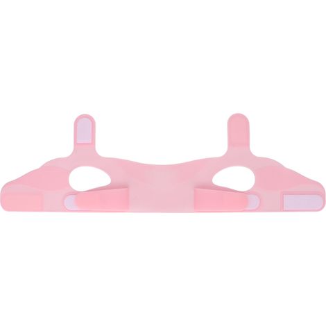 Lifting Visage Anti-Double Menton Bandeau Silicone Souple Élastique Raffermissant Peau Lifting Ovalisation Ceinture Mentonnière Rose (1/5)