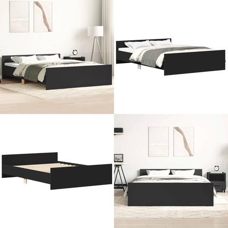Cadre de lit sans matelas noir 150x200 cm - Cadre De Lit - Lit Double - Lit Noir - Lit Design - Literie - Home & Living (1/5)