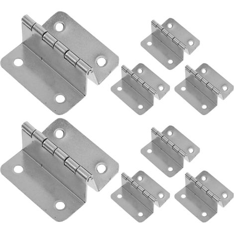 Bisagras para puertas plegables, juego de 8, color plata, cuatro paneles, soporte reforzado, aptas para bisagras de muebles y armarios (1/5)