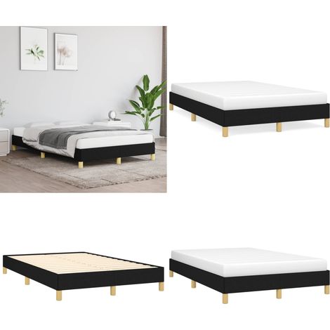 Bettgestell ohne Matratze Schwarz 120x190 cm Stoff - Bettrahmen - Doppelbett - Boxspringbetten - Lattenrost - Massivholzbette - Home & Living (1/5)
