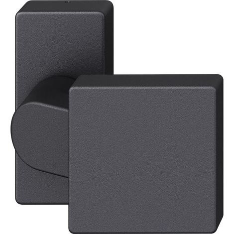 FSB Türknopf 07 0812 auf Rosette eckig, Gewinde M12, Aluminium schwarz matt (1/4)