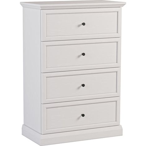 AX LIVING Kommode Schmal Levantos K4S – 75,5 cm, Weiß Opal