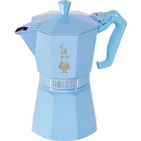 Bialetti Moka Exclusive Kaffeemaschine Blau Pastell 6 Tassen