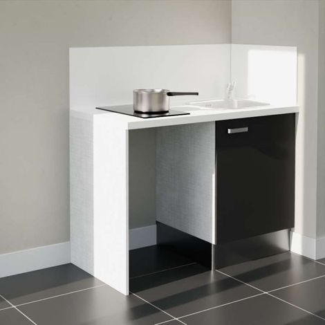 Kitchenette K08L-PT - 120 cm avec plan de travail et évier - emplacement frigo