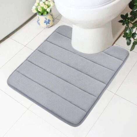 Memory foam bathroom mat (grey), 50x60 cm, non-slip design, soft and absorbent, suitable for toilets and bathrooms