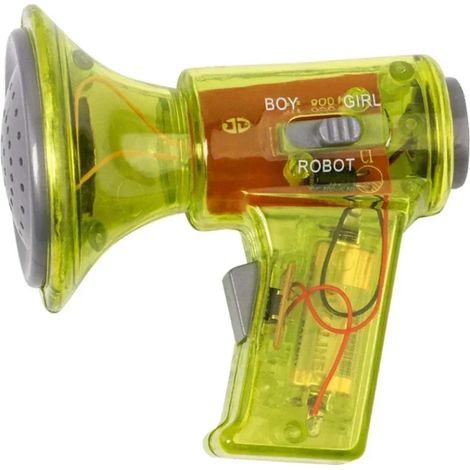 Mégaphone portatif (jaune) avec changeur de voix et 3 voix différentes pour jouer à faire semblant. (1/2)