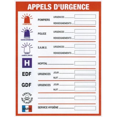Novap – Panneau de signalisation consignes de sécurité appels d'urgence 460x320mm – Polystyrène résistant UV – 4300344 (1/3)