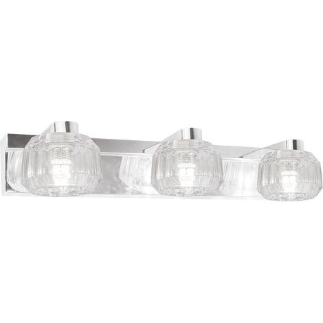 Plafon 3 luces alargado Portia acabado cromo 7 cm(alto) 32 cm(ancho) 12 cm(fondo (1/2)