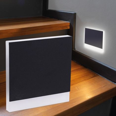 LED Treppenleuchte eckig schwarz - Lichtfarbe: Neutralweiß 1,5W - Lichtaustritt: Orbis (1/5)