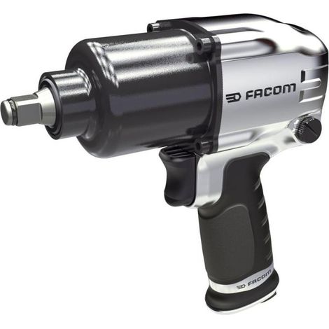 Facom – Clé à chocs pneumatique 1/2" – Couple maximal 1490 N.m – Gâchette progressive pour contrôle optimal – Poignée anti-vibrations