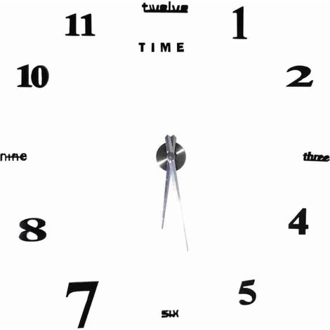 GARRYFIZH Horloge murale bricolage sans cadre, autocollant de décoration 3D Aililife pour la maison, le salon, la chambre à coucher, le bureau