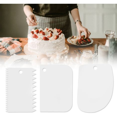 Set mit 3 Kunststoff-Gebäckspateln zum Backen, Tortendekorieren und Sahneabkratzen (1/5)