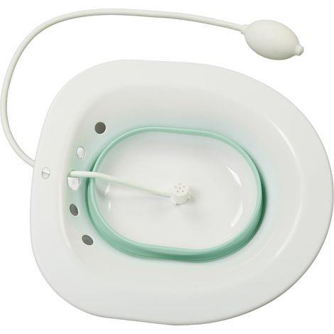 Abattant de toilettes pliable et multifonctionnel en silicone PP, idéal pour les bains de siège, le soulagement des hémorroïdes, les soins post-partum et la santé des femmes enceintes. Couleur verte. (1/5)