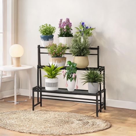 Porte-plantes coloris noir en métal 75 x 70 x 66 cm (1/5)