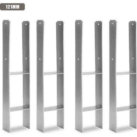 Jiubiaz Pfostenanker für den Außenbereich – extra robust, witterungsbeständig und ideal für Holzpfosten im Garten - 121mm 4x