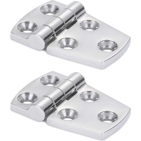 Charnière de porte robuste en acier inoxydable 316, 2 pièces, 38 mm x 57 mm, pour bateau, armoire, plateforme, garage. (1/4)