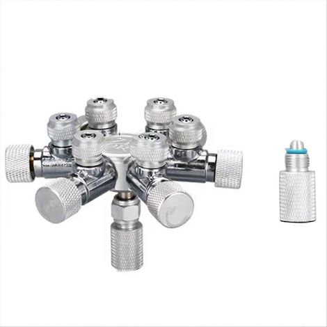 Mehrwege-CO2-Dosierer für Aquarien, Nadelventil mit Rückschlagventil und Blasenzähler für Magnetregler W02-06 (1/5)