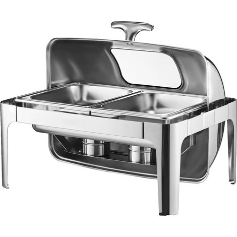 Calentador de alimentos, capacidad de 9 cuartos, construcción de acero inoxidable, color plata. (1/2)
