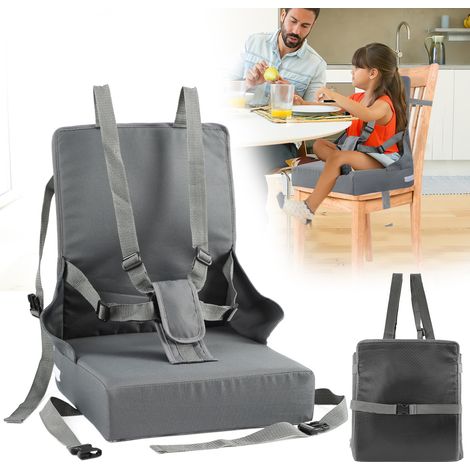 Jiubiaz Elevador portátil y plegable para mesa de bebé/comidas + arnés de seguridad de 5 puntos