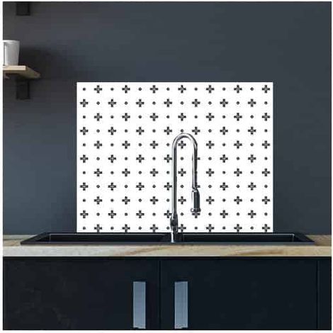 Crédence cuisine adhésive autocollante CROSSBLACK - 90 x 70 cm – Idéal fond de hotte (1/3)