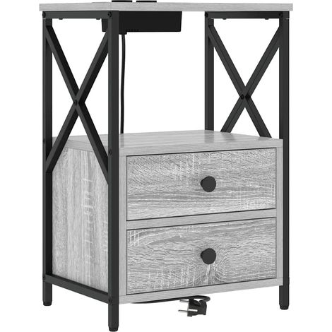 Maison Exclusive - Armario de Noche con cajón Gris Sonoma 40 x 31