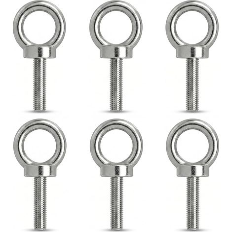 Lot de 6 Boulons à Œil M5x12 en Acier Inoxydable 304, Fixation Rail d'Auvent pour Caravane et Camping-Car, Vis à Œil de Levage pour Solette, Store et Bâche, Accessoires de Montage Extérieur (1/5)