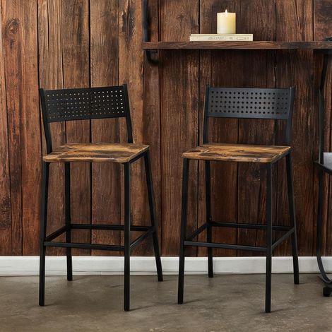 Tabouret de bar brun Rustique en métal MDF 50,5 x 43,2 x 97,8 cm (1/5)