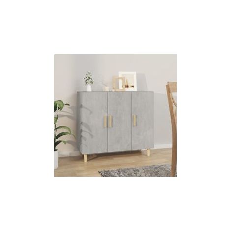 Buffet gris béton 90x34x80 bois d'ingénierie (1/5)