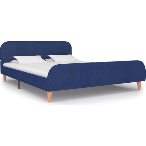 Bettgestell Blau Stoff 140 x 200 cm
