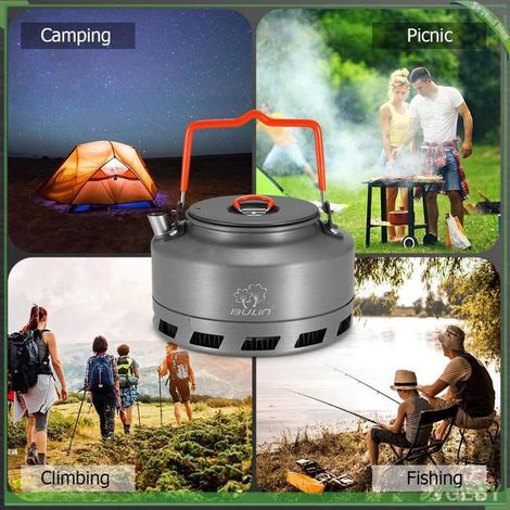 Bouilloire portable - FAFEICY - 1,1 L - Alliage aluminium anodisé - Anneau collecteur chaleur +30% - Poignée pliable anti-brûlure (1/5)