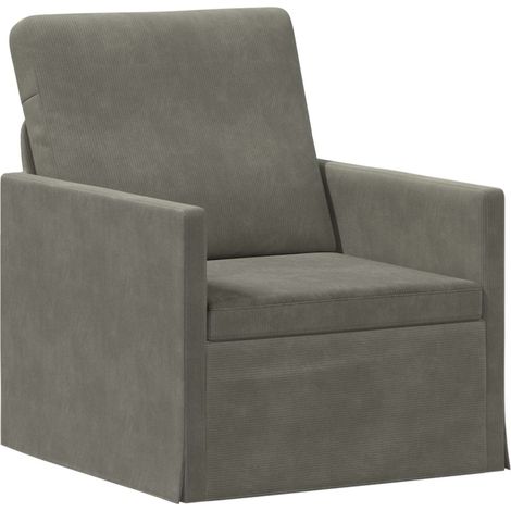 Fauteuil Gris clair 70 x 81 x 82 cm Tissu en velours côtelé vidaXL (1/5)