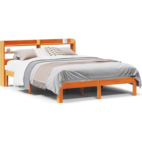 Maison Exclusive - Letto senza Materasso Marrone Cera 140x190 cm in Legno di Pino