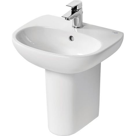 Ideal Standard Tesi Cloakroom Basin and Semi Pedestal 450mm Wide 1 Tap Hole (1/5)