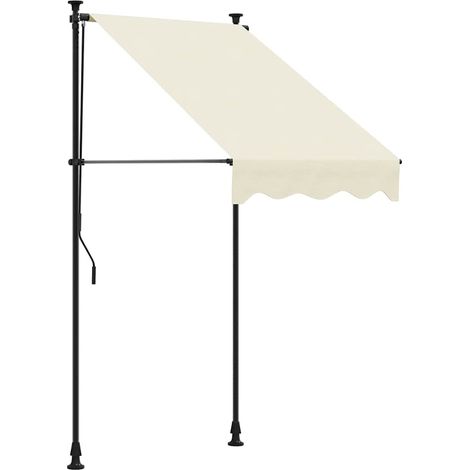 Toldo retráctil de tela y acero crema 100x150 cm vidaXL